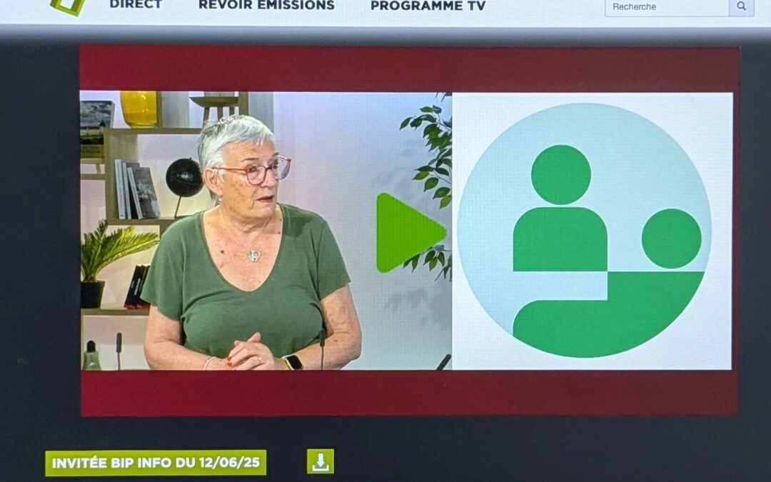 Marie Claude Feydeau sur le plateau de BIP TV